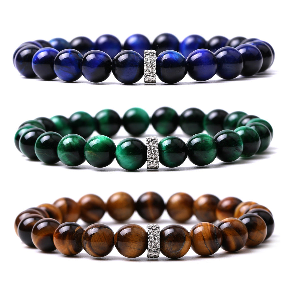 Bracelet en Pierres Naturelles Œil de Tigre Vert - Élégance et Bien-être