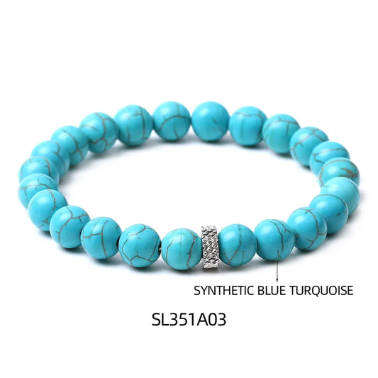 Bracelet en Pierres Naturelles Turquoise - Élégance et Bien-être